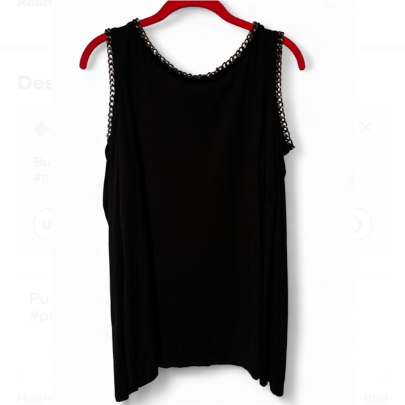 Bailey 44 | NWOT | Black Cold Shoulder Chain Detail Top | L - Picture 3 of 9